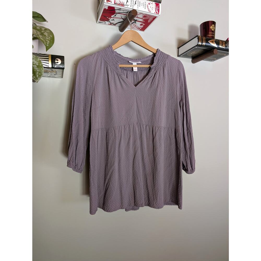 Isabel by Ingrid & Isabel | Lavender Maternity Blouse 3/4 Sleeve | Medium